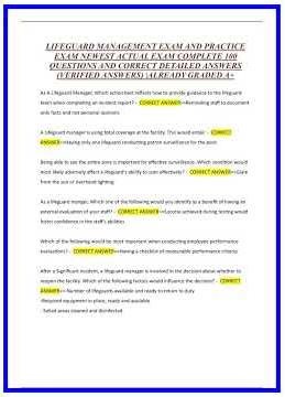 LIFEGUARD MANAGEMENT EXAM AND PRACTICE EXAM NEWEST ACTUAL EXAM COMPLETEn 636x882