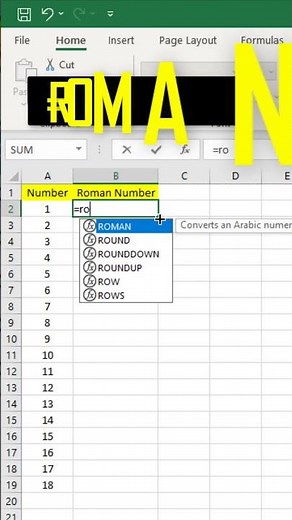 How to Use Roman Function In Excel