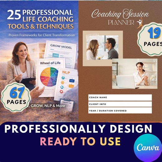 Life Coaching Tools & Techniques | 25 Powerful Coaching Frameworks | Wheel of Life GROW NLP Methods | Professional Coach Business Toolkit - Etsy