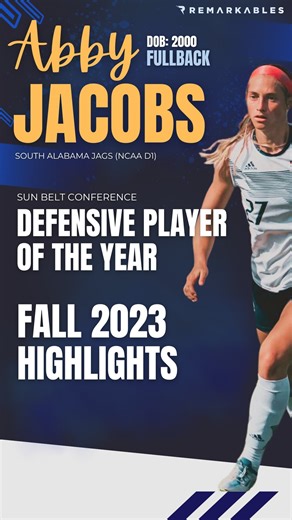 Abby Jacobs | fall ‘23, you were good to me ⚽️ check out my full highlight reel at the link in my bio! big thanks to @remarkablesfc 🤍 #BeRemarkable... | Instagram