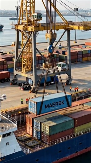 Cargo Ship Loading🚢💰 #cargoship #transportation #viralshorts #fypageシ