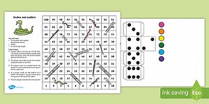 Snakes And Ladders Board Game Template (1-100)