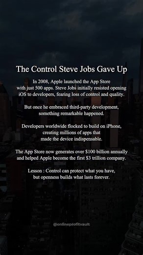 The App Store's success taught one powerful lesson 👇 Real growth happens when you open your doors to the world. I took that lesson personally. I became the "developer" of my own life, and my first project was a faceless digital business that replaced my 9-to-5 income. When I launched my faceless business, not everyone understood. Some laughed. Some doubted. But I kept building, and now I run a growing online brand, generate consistent sales, and finally built a life on my own terms. 🙏🏼 You do