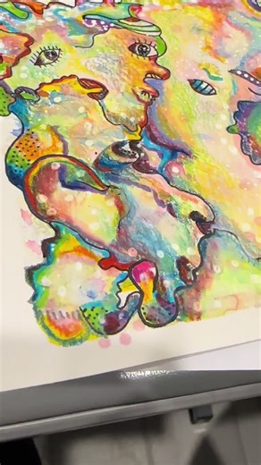 One of my current wips. Watercolor layered with ink and color pencil. #openyoureyes #watercolor #pen #colorpencil #artrok #subconsciousart #abstractart #emmyspoon