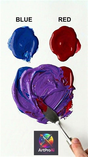 ¿Qué color sale al mezclar azul con rojo? 💜 El resultado sorprende