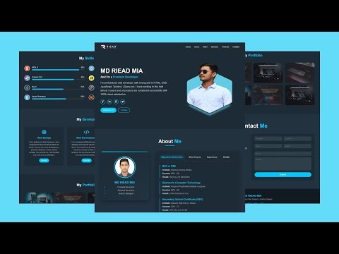 Responsive Portfolio Website Design using HTML, CSS, and JavaScript