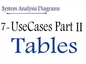 7 - رسومات تحليل النظم | Use Cases part 2 Tables