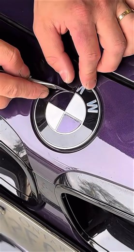 BMW logo color change wrap #bmw #wrap #tips #car