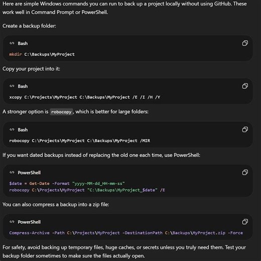 How To Backup Code On Windows