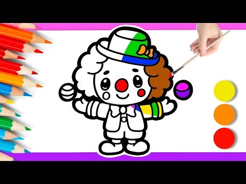 How to Draw and Color a Funny Clown | Easy Drawing for Kids