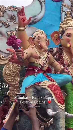 San gauri ganpaticha Aala 🌧️♥️🌺 | Ganpati Aagman 2026 | #bappa #ganpati #bappamorya #shorts