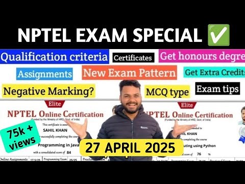 🔴 NPTEL EXAM 2025 NEW FORMAT | Qualification Criteria and Important info about NPTEL EXAM