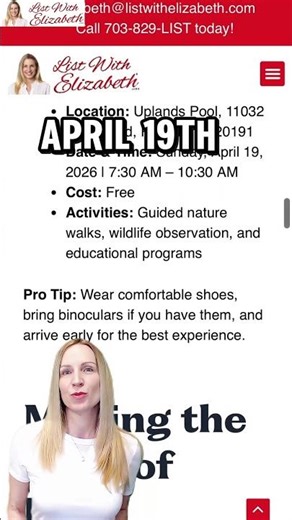 Free Nature Event in Reston VA 🌿 Uplands Pool Program (April 19, 2026)#shorts