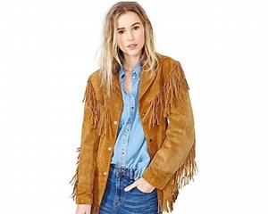 Traditional 100% Cowlady Genuine Western Suede Leather Jacket Women Cow Lady Classic Native American Tassels Fringe Cowgirl Jacket - Etsy