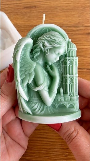 I Made the Most Beautiful Angel Candle 🕯 #candle #art #candleart #شمعة