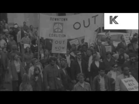 1960s USA Anti Vietnam War Rally, Protest