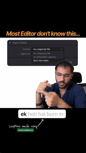 Saifullah Khan on Instagram: "As a video editor, you should know the difference between the type of subtitles, and deliver them accord to the clients requirement. #creativetips #learnvideoediting #editingtips"