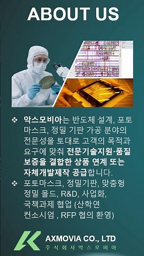 주식회사 악스모비아 | We can assist you with the fabrication of various Photomasks and processed substrates