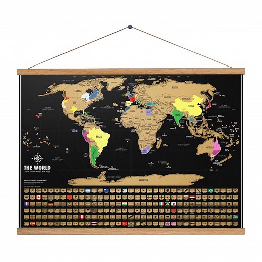 Framed Scratch off World Map Poster, Travel Tracker Map, Traveler Gift Idea, Gift for Him, Gift for Her, Wall Home Office Decor, 24"x17" - Etsy