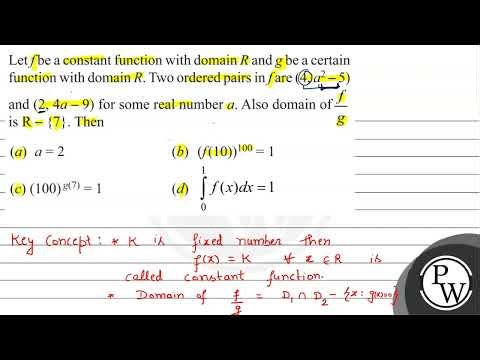 Let \\( f \\) be a constant function with domain \\( R \\) and \\( g \\) be a certain function with do...