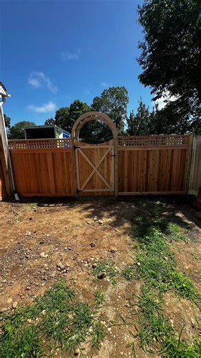 Cedar Wood Fencing with Square Lattice Top Installation