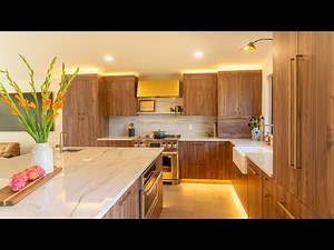 Stunning Mid Century Modern Walnut European Kitchen Transformation