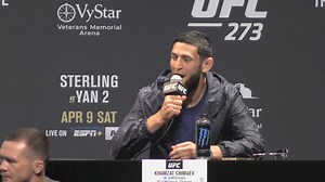 16K views · 327 reactions | Khamzat Chimaev vs Gilbert Burns UFC 273 Press Conference Trash Talk Highlights | BroBible | Facebook