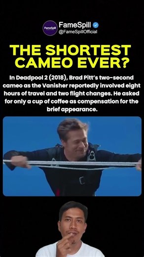 In Deadpool 2 (2018) Brad Pitt’s TWO-SECOND CAMEO