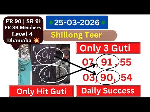 Shillong Teer Result 25-03-2026 | Shillong Teer Live | Khasi Hills Archery Sports Institute
