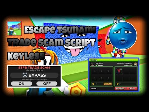 [🕹️] Escape Tsunami For Brainrot Trade Scam Script | Freeze Trade,Force Accept | Keyless |