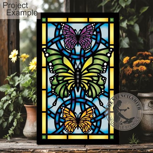 10491 Butterfly Stained Glass Stencil