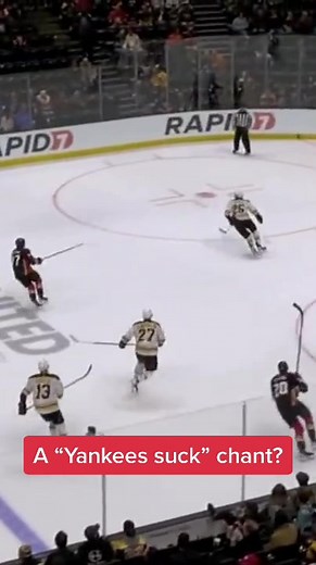 A “Yankees suck” chant randomly broke out during a Bruins vs. Ducks game in Anaheim. 😂 (via Tw/HockeyDaily365) @TSN