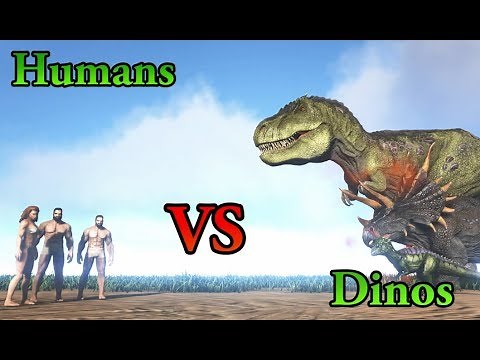 HUMANS vs DINOSAURS! Punch-fights with humans in ARK || Cantex