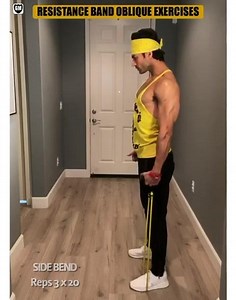 61K views · 95 shares | Resistance Band Oblique Exercises ——————— GIANT SET A. Core Twist B. Side Bend C. Cross Body Reach D. Side Twist ——————— Perform all 4 exercises together. There is no rest in-between the exercises. Take 45sec rest after each set. Perform 3-4 sets. Do it 3 times a week. ———————- #GuruMann | Guru Mann | Facebook