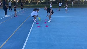 Training tryout 📋 Footwork speed This activity focuses on fast steady footwork and is a bit of fun ✅ Cone race 🏁 💎Set up the amount of cones you want to use - the distance can be of your choosing 💎Choose a footwork pattern - we are using sidestep 💎Say GO! Coach APP 📱 on sale now for KAT’S birthday 🥳 🎁🎁 40% off 12-16th Jan 🎁🎁 https://netspirit.com.au/cart/shop/ | Elevate netball