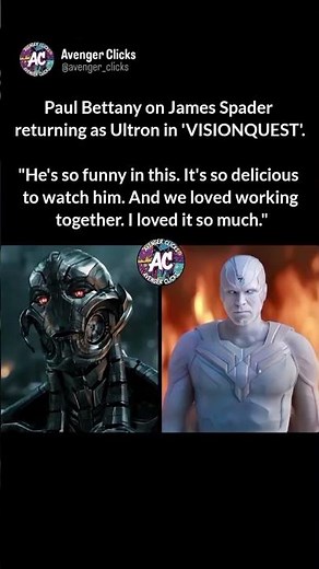 Paul Bettany reacts to James Spader returning as Ultron! 🤖🤯 #Marvel #VisionQuest #Ultron #Vision