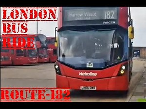 London Bus Ride - Route 182 : Brent Cross Shopping Centre to Harrow Weald : Full Route Visual.