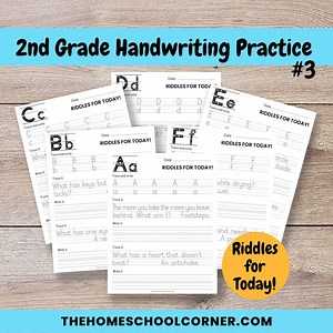 2nd Grade Handwriting Practice #3: Fun Riddles of the Day Print Sentences, Penmanship Practice Worksheets - Etsy