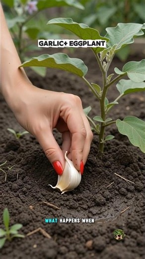 Plant Garlic Next to Eggplants. #gardening #homegarden #garlic #eggplant #garden #gardentips