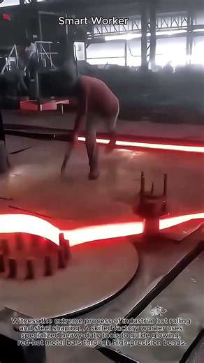 Satisfying Extreme Precision Steel Bending Process #worker #process #steel #factory #machinery
