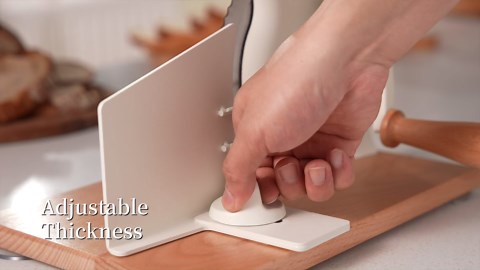 Manual Bread Slicer with Hand Crank, Classic Home Bread Slicer for Homemade Sourdough, Rotary Slicer with Adjustable Thickness, Premium Stainless Steel & Powerful Suction Cups (Black)