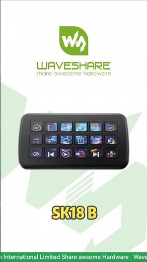 18 Programmable LCD Keys,Linux + QMK Dual-System,Supports AIDA64 & Real-Time Data#waveshare