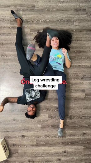 leg wrestling challenge 👀 guess who wins 😅 @ichvse