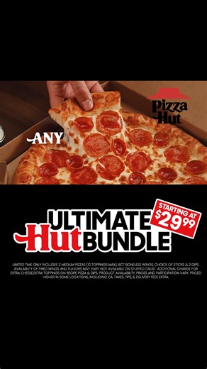 More to love, more to share! Get the Ultimate Hut Bundle now and mix and match your favs for the perfect mealtime combo.🍕🔥 | Pizza Hut
