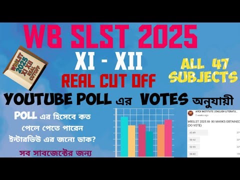 WBSLST 2025 XI XII - ALL 47 SUBJECTS CUT OFF ( YOUTUBE POLL RESULTS) স্টুডেন্ট vote✅ অনুযায়ী 🤔