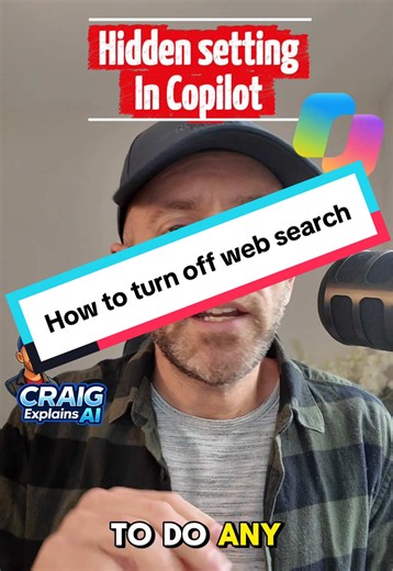 Hidden setting in Copilot… did you know? Use this to stop any web searching.. #microsoftcopilot #aitraining #copilot #aiatwork #copilottraining