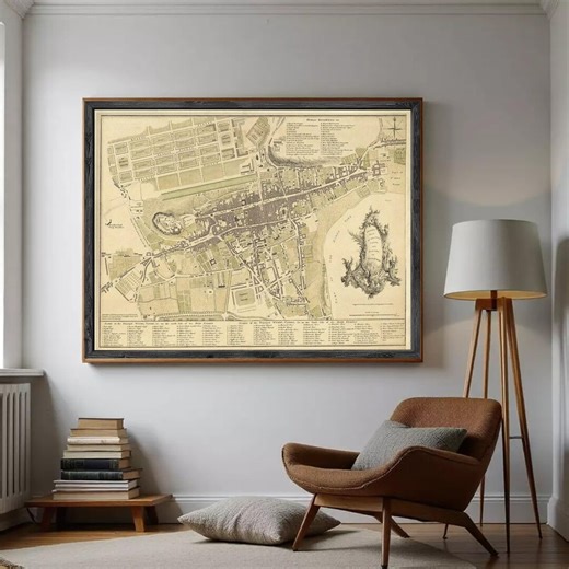 Vintage Edinburgh Scotland Map Print | 1773 Historic Wall Art - Etsy