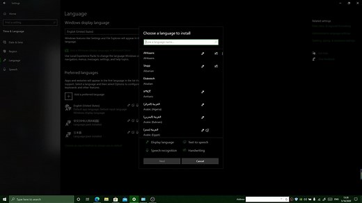 更改Windows 10系统显示语言
