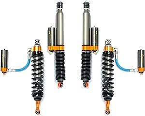 Front and Rear 4x4 air suspension Shock Absorber Strut Compatible with Toyota Tundra 1999-2006,2009-2021 Manual Compression and Rebound Adjustable High Performance Off Road Nitrogen Lift Kit