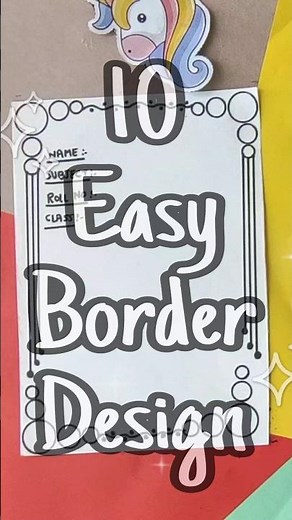 10 Easy Border Design Ideas ✨ | Cute & Simple Notebook & Project Borders #shorts #frontpage #art